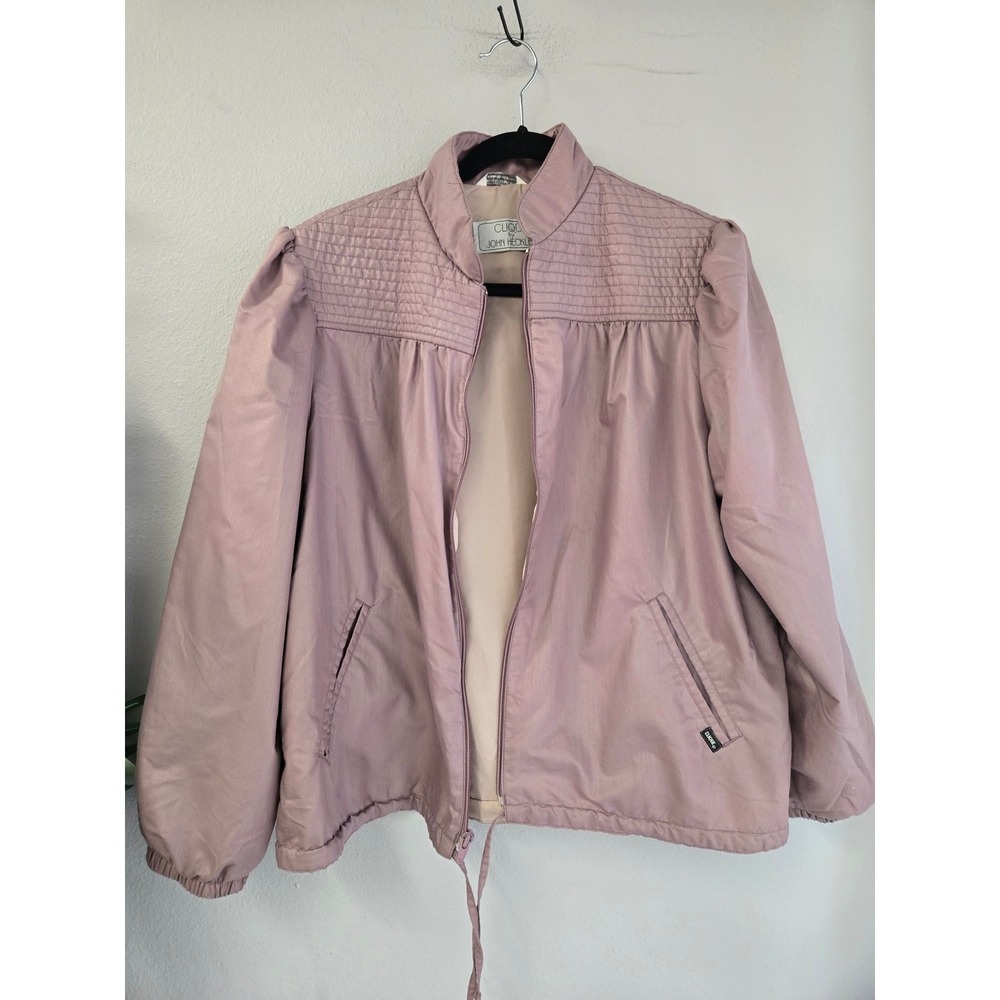 Clique by John Heckler Vintage 80s Smocked Puff Sleeve Mauve‎ Purple Jacket 9